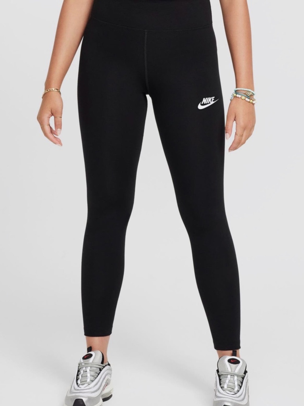 Nike Black High-Waist Logo Leggings with White Swoosh